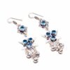 Silver Blue Topaz Earrings