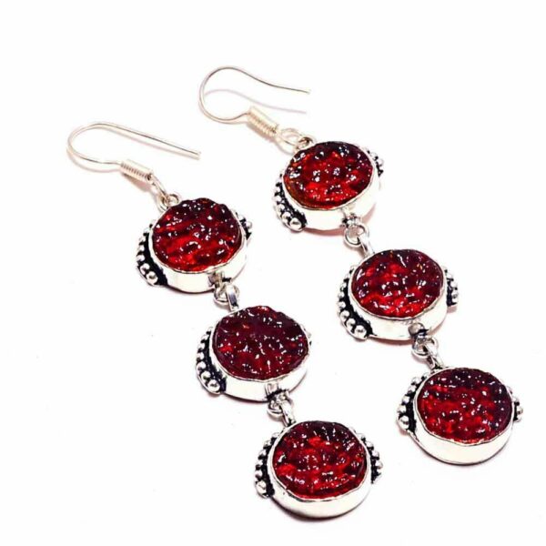 Silver Moldavite Earrings