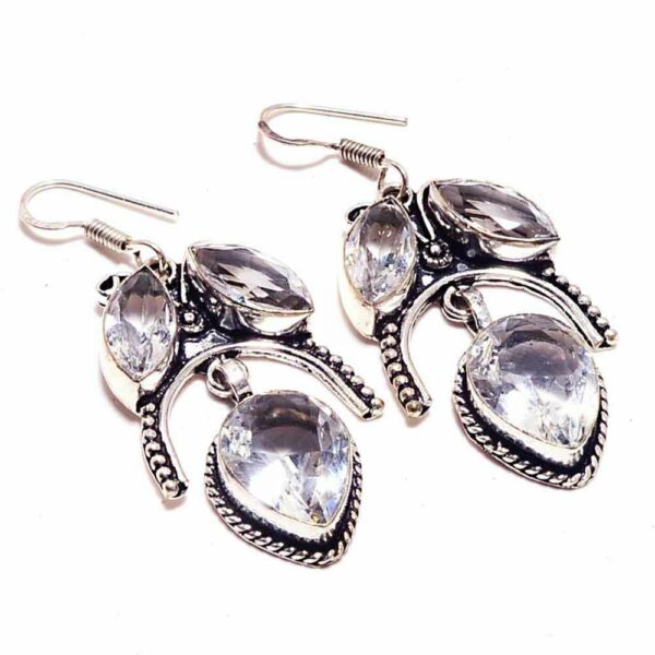 Silver White Topaz Earrings