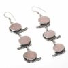 Silver Rose Quartz Earrings
