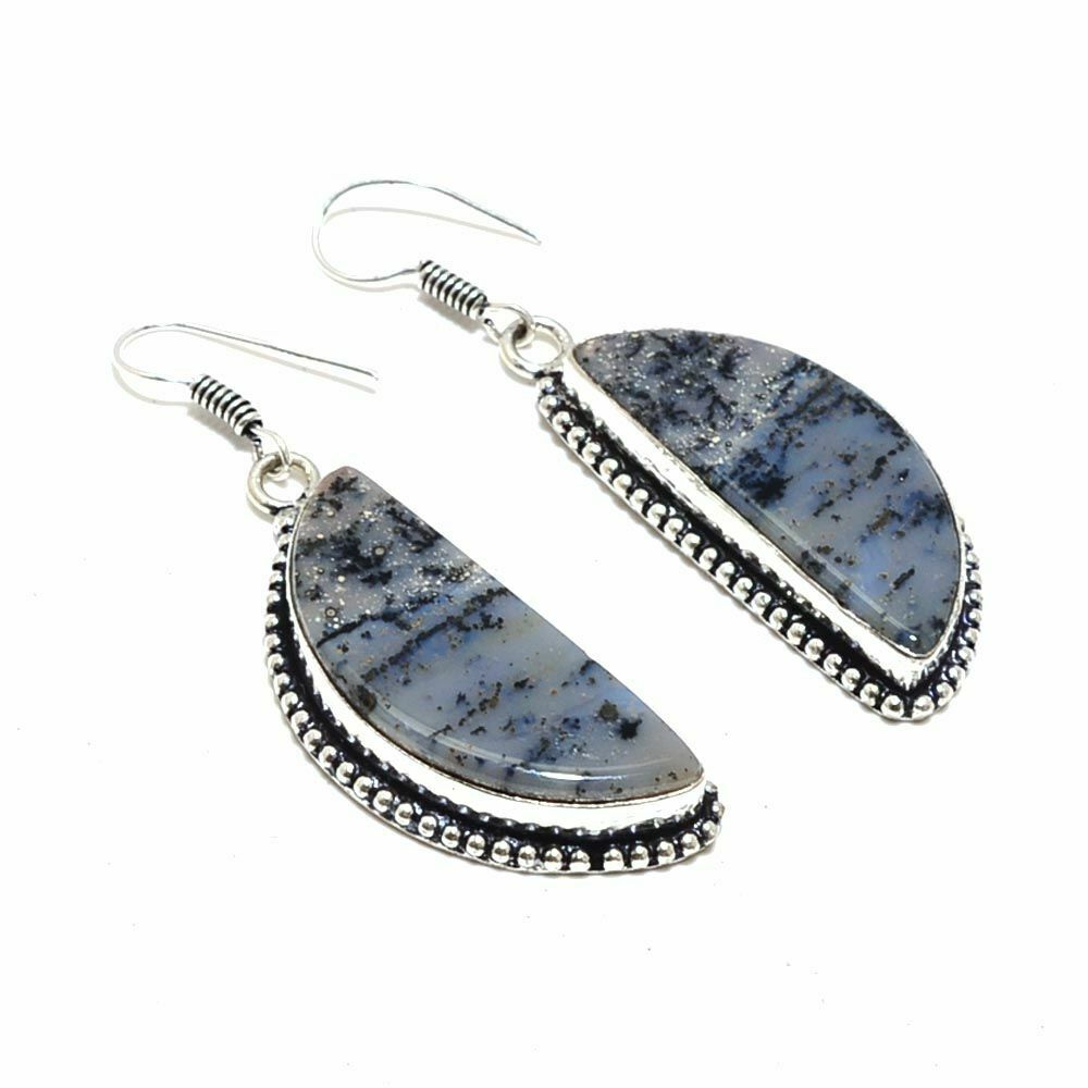 Silver Dendrite Opal Earrings
