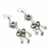 Silver Green Amethyst Earrings