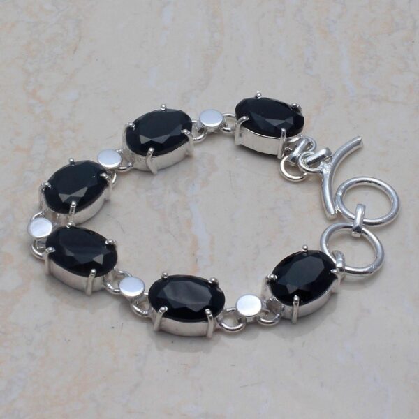 Silver Black Onyx Bracelet