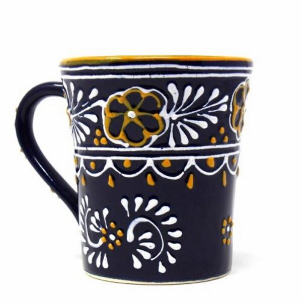 Flared Blue Pottery Mug