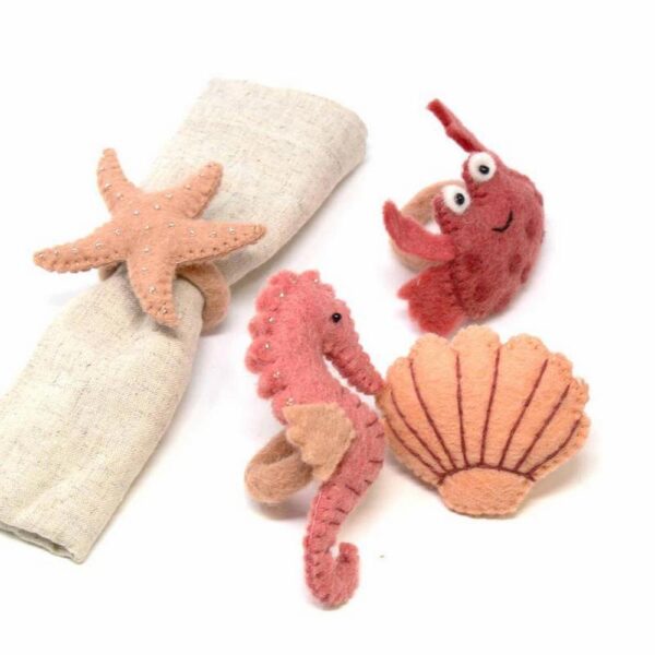 Set of 4 Seashore Felted Napkin Rings