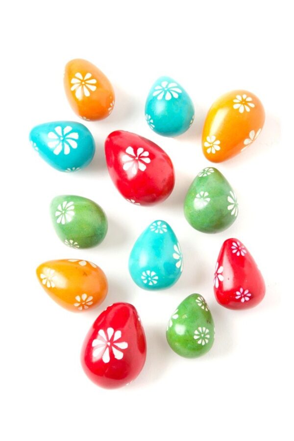 Colorful Eggs With Floral Design