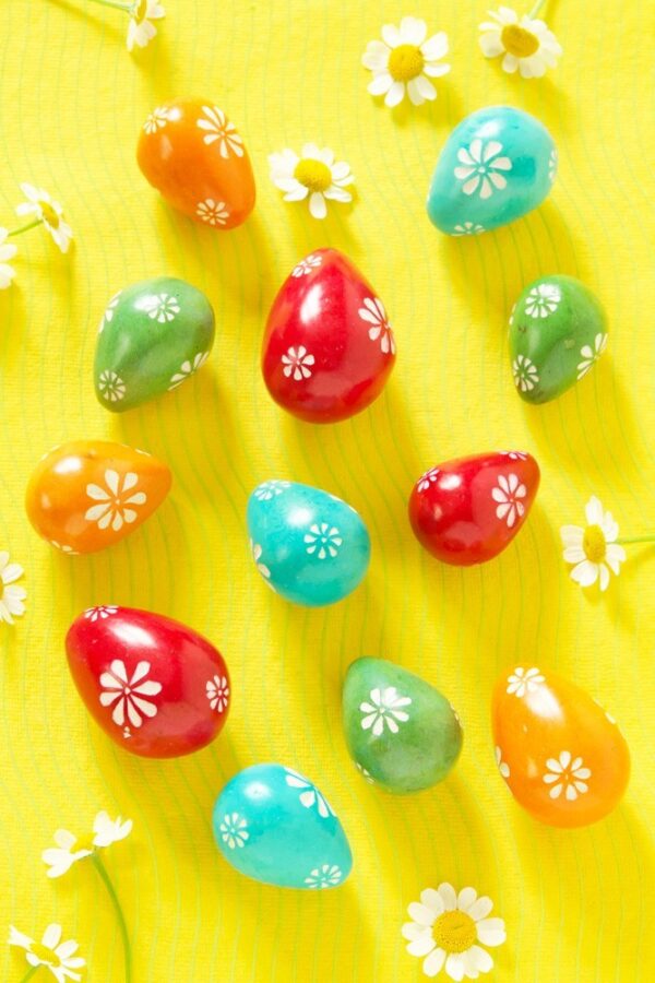Colorful Eggs With Floral Design