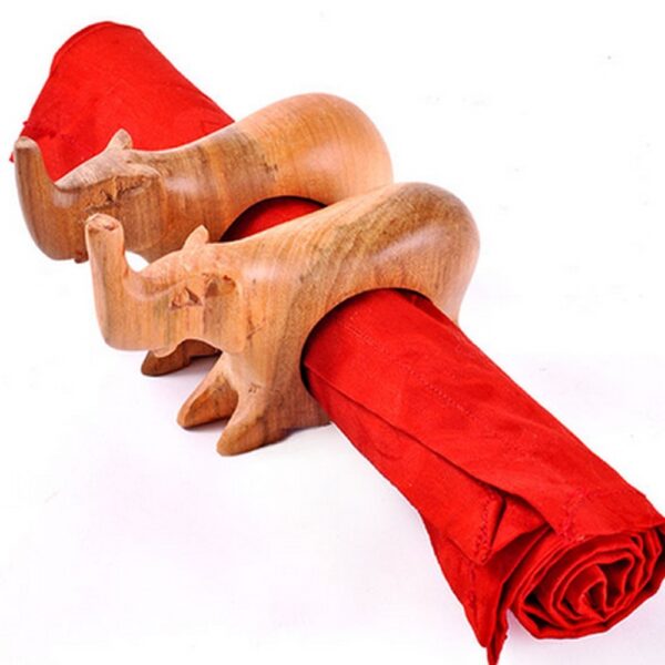 Wooden Elephant napkin rings