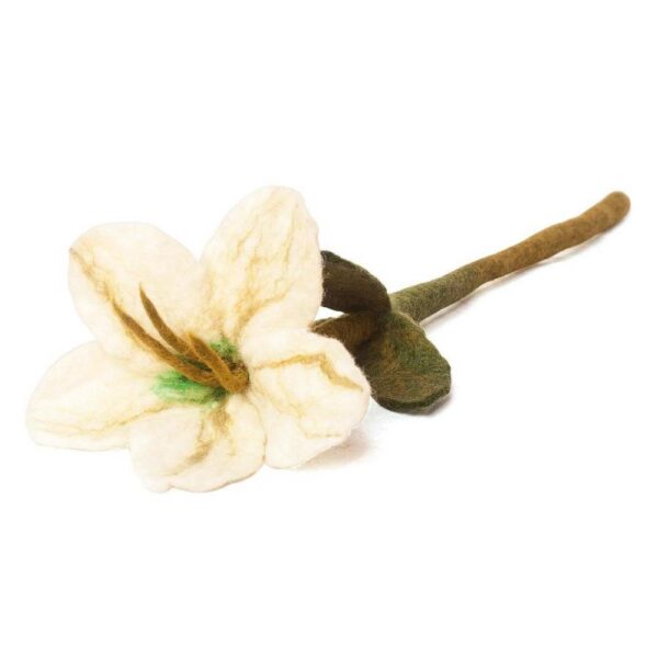Felt White Flower
