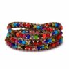 Stone leather - long wrap colorful bracelet