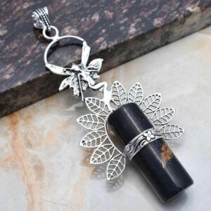 Pendant – Angel- Sterling Silver with Black Onyx