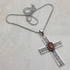 Pendant - Cross with Carnelian Stones