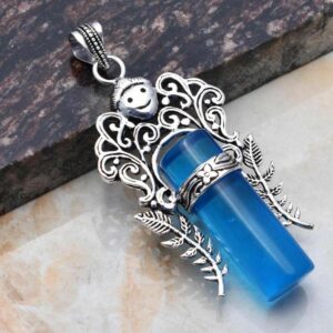 Pendant – Angel – Sterling Silver with Blue Topaz