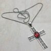 Pendant - Cross with Garnet Stones