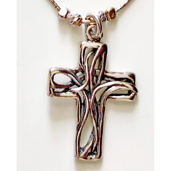 Pendant - Sterling Silver Cross with Opal Chain