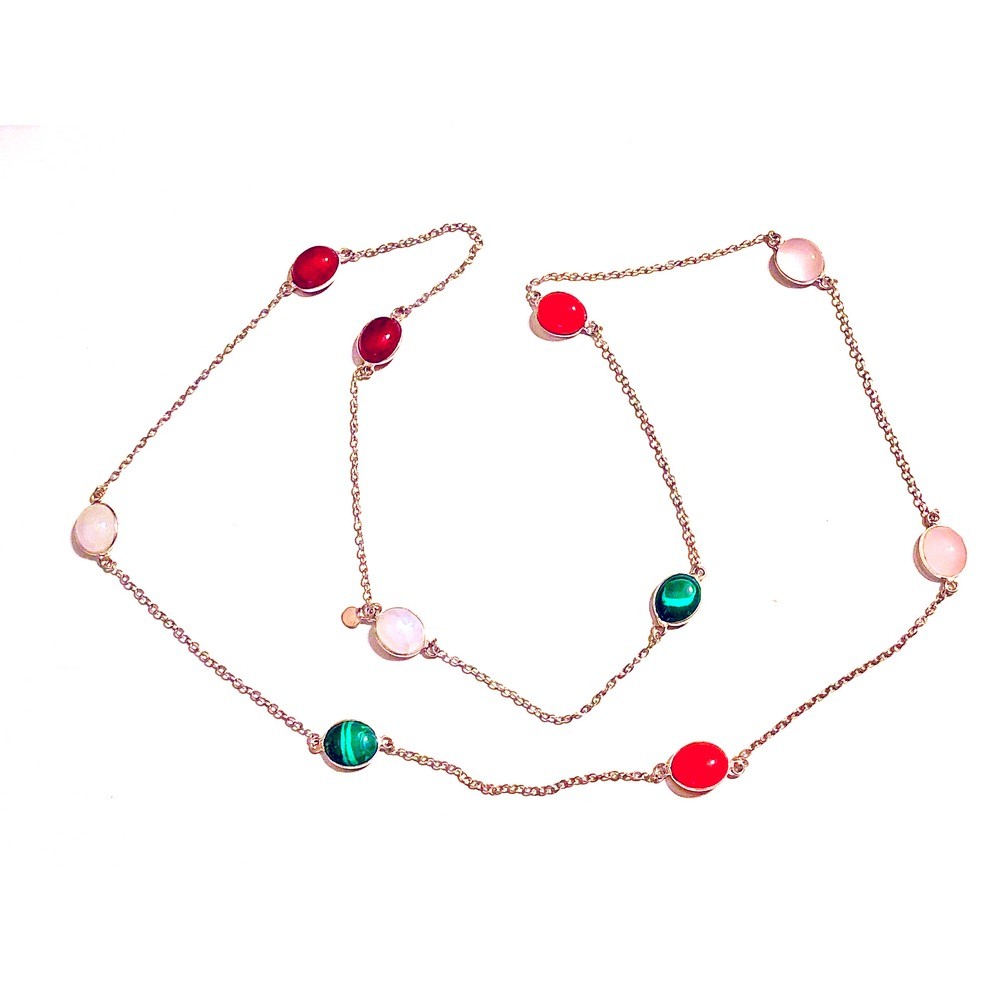 Necklace – Sterling Silver with Multiple Stones
