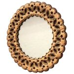 Birch Bark Decorated Round Mirror