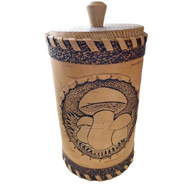 Birch Bark Storage Box - Mushrooms