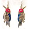 Enameled Bird Earrings