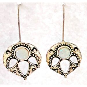 Silver Plated Moonstone Earrings