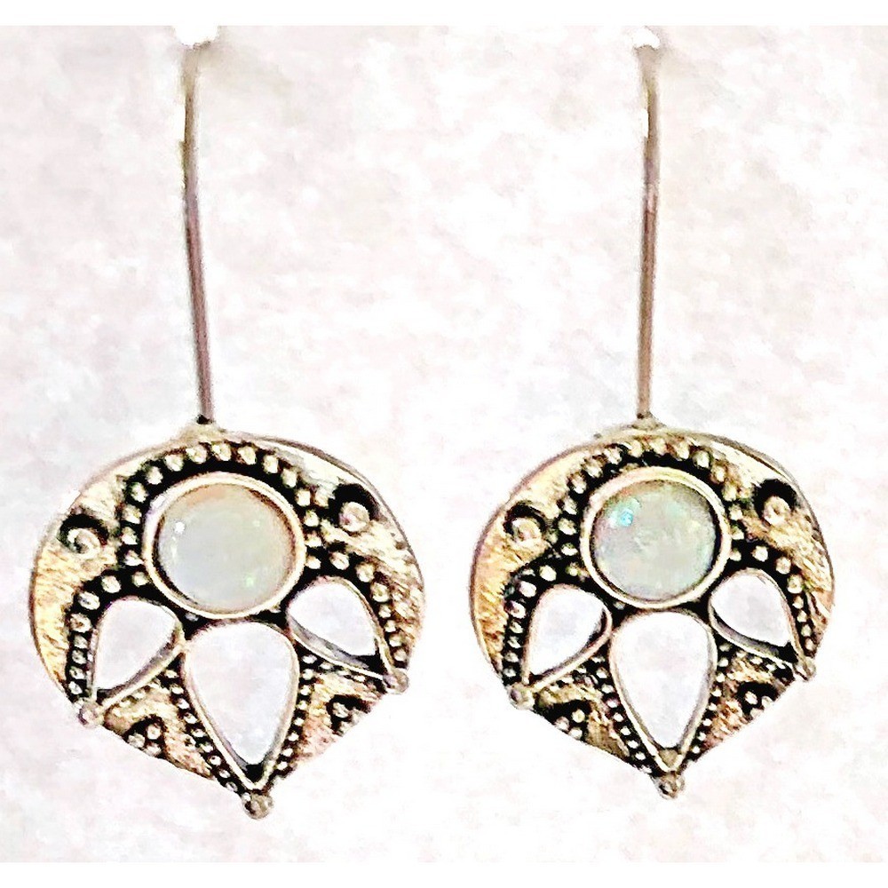 Silver Plated Moonstone Earrings