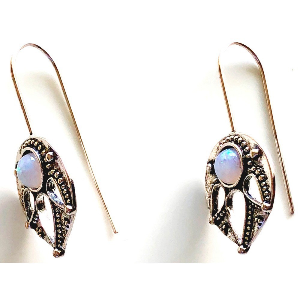 Silver Plated Moonstone Earrings