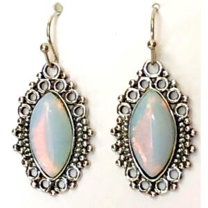 Silver Plated Moonstone Earrings