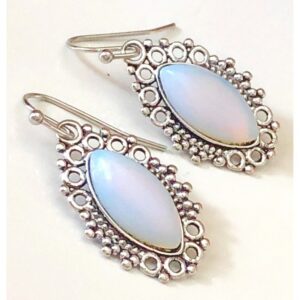 Silver Plated Moonstone Earrings