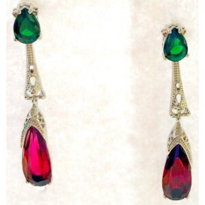 Silver Plated Garnet Earrings