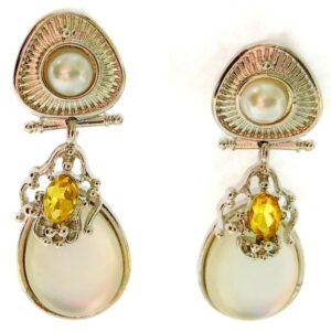 Moonstone Silver Plated Earrings