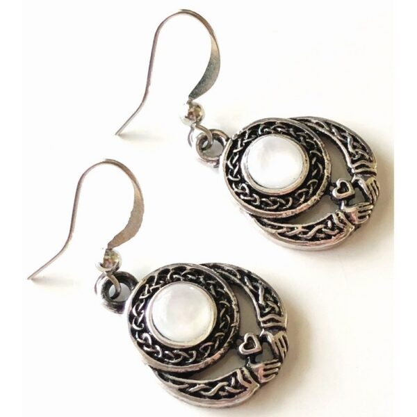 Silver Plated Moonstone Earrings