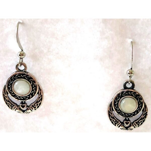 Silver Plated Moonstone Earrings,