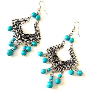 Silver Plated Turquoise Earrings