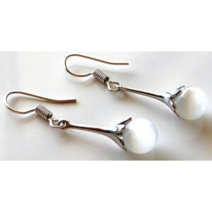 Sterling Silver Moonstone Flower Earrings