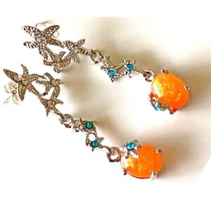 Sterling Silver Amber Earrings