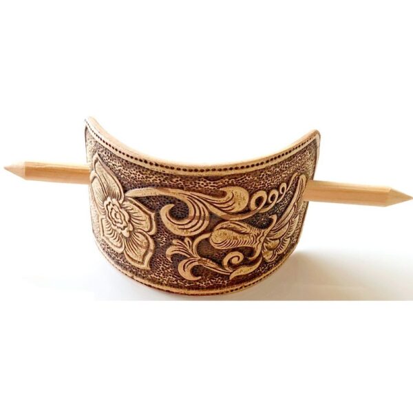 Birch Bark Hair Holder - Morning Flowers