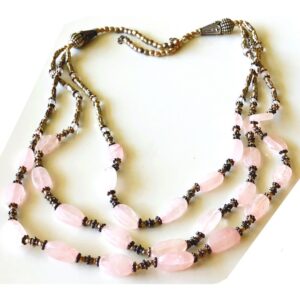 Necklace – Sterling Silver with Rose Quartz