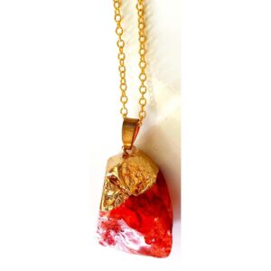 Pendant – Rock Crystal – Fire Agate
