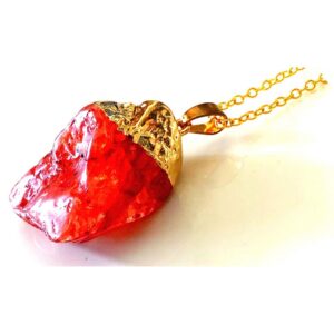 Pendant – Rock Crystal – Fire Agate