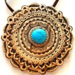 Pendant – Birch Bark with Turquoise Stone