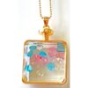 Pendant - Square Glass with Rhinestones