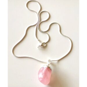 Pendant – Rock Crystal – Rose Quartz in Silver