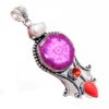 Pendant - Sterling Silver with Solar Quartz and Corals