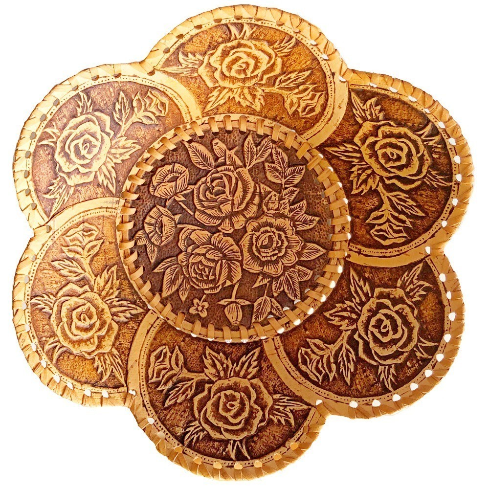 Birch Bark Decorative Plate - Rose