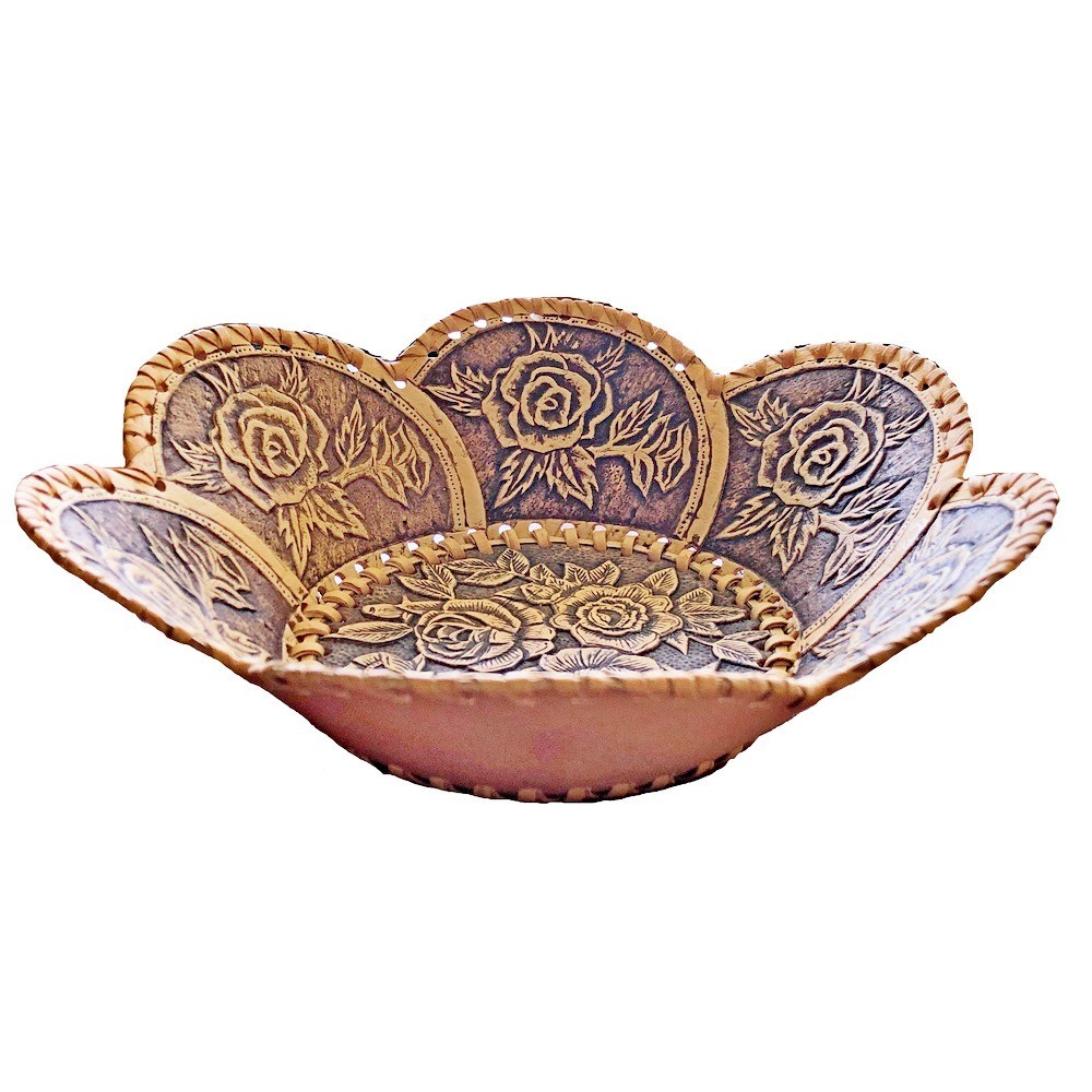 Birch Bark Decorative Plate - Rose