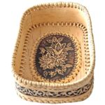 Birch Bark Decorative Plate – Spring Tulips