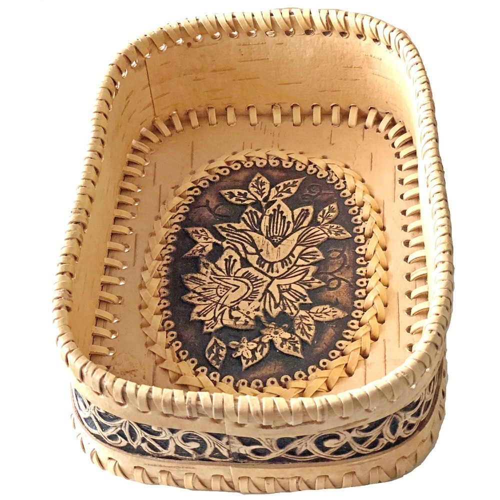 Birch Bark Decorative Plate - Spring Tulips