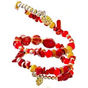 Multi layer Red Agate Crystals Bracelet