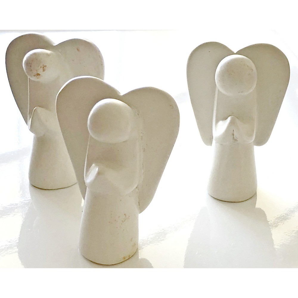Soapstone Praying Angel Sculpture