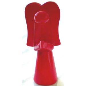 Red Soapstone Angel Sculpture